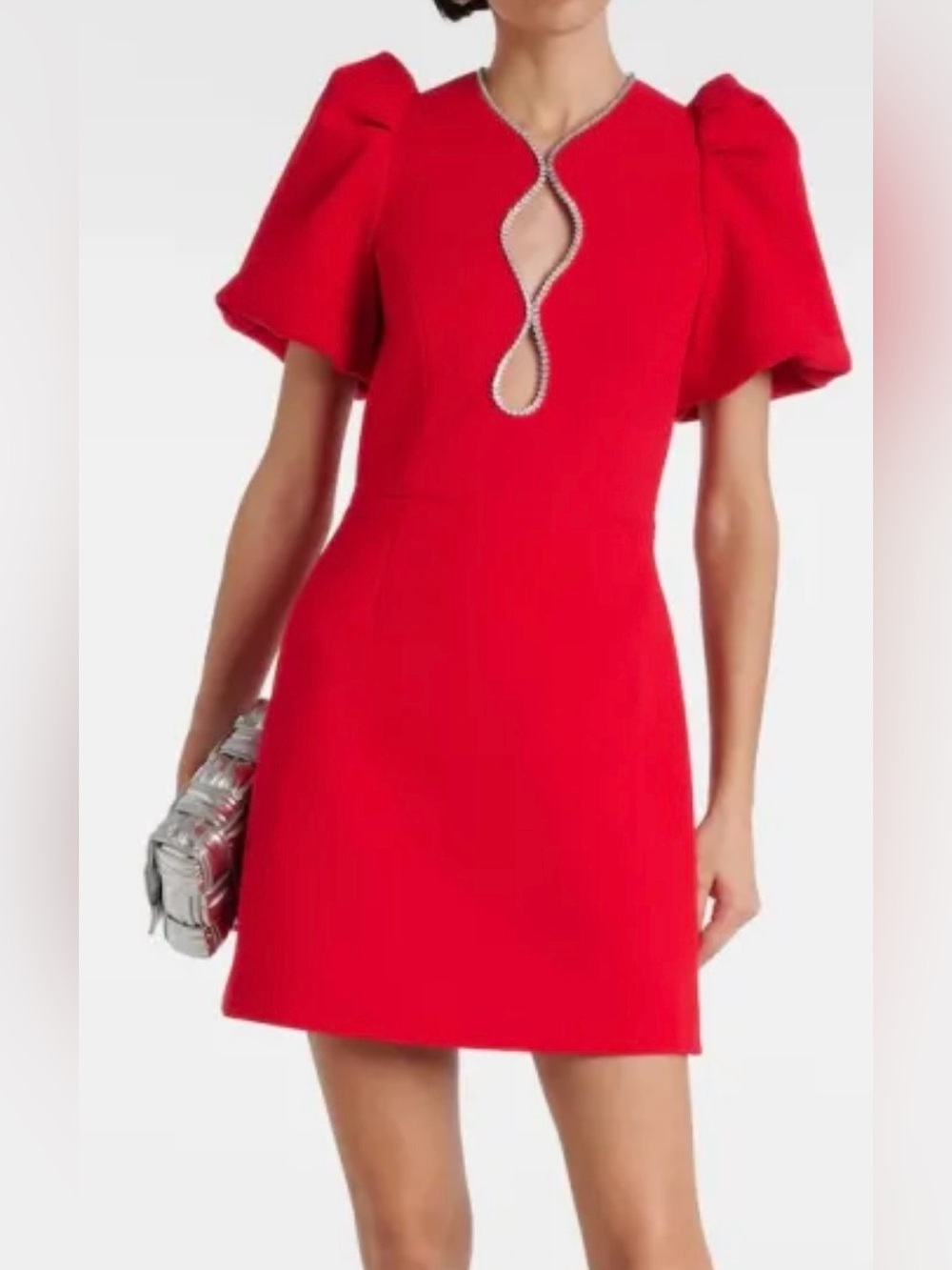 Rebecca Vallance Karina Puff Sleeve Mini Dress in red Size US 2